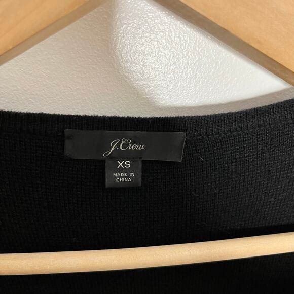 J. Crew Open Front Sweater Blazer Womens XS Black Merino Wool Classic Pockets - Picture 6 of 10